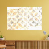 抽象芸術（白、グレー、オレンジ、青） キャンバスプリント (インサイチュ (リビング))