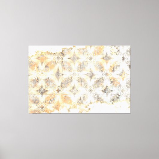 抽象芸術（白、グレー、オレンジ、青） キャンバスプリント (正面)