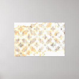 抽象芸術（白、グレー、オレンジ、青） キャンバスプリント