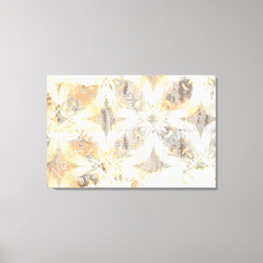抽象芸術（白、グレー、オレンジ、青） キャンバスプリント (正面)