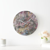 抽象芸術「紙吹雪も」クロック ラージ壁時計 (ホーム)
