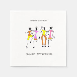 抽象芸術、素晴らしパーティー誕生日 スタンダードカクテルナプキン