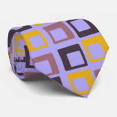 抽象芸術 |紫色の黄色い正方形 ネクタイ (ロール)