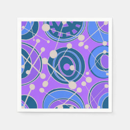 抽象芸術、紫、青の図形 スタンダードカクテルナプキン