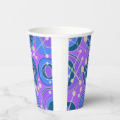 抽象芸術、紫、青の図形 紙コップ (右)