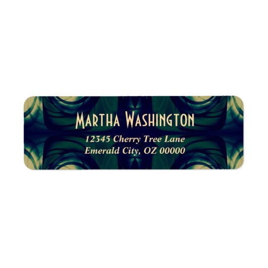 抽象芸術（緑、青、ベージュ） ラベル (正面)