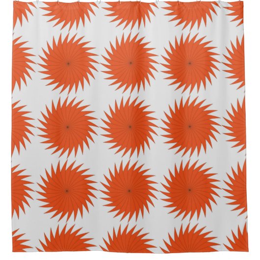 抽象芸術、線を含むストライプジオメトリパターンA  シャワーカーテン (正面)