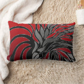 抽象芸術、線、葉、モダンデザイン ランバークッション (ブランケット)