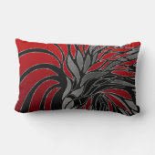 抽象芸術、線、葉、モダンデザイン ランバークッション (裏面)