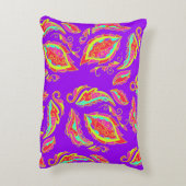 抽象芸術，色，パターン，インディアン，曼荼羅，紫 アクセントクッション (裏面(縦))