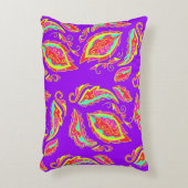抽象芸術，色，パターン，インディアン，曼荼羅，紫 アクセントクッション (正面(垂直))