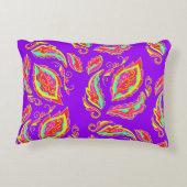 抽象芸術，色，パターン，インディアン，曼荼羅，紫 アクセントクッション (裏面)