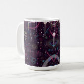抽象芸術: 花火の表示 コーヒーマグカップ (正面左)