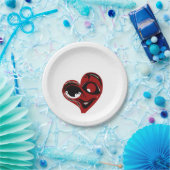 抽象芸術、赤いハート ペーパープレート (パーティー)