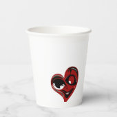 抽象芸術、赤いハート 紙コップ (裏面)