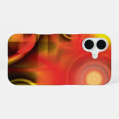 抽象芸術（赤と黄） iPhone 16ケース (裏面横)