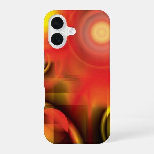 抽象芸術（赤と黄） iPhone 16ケース (裏面)