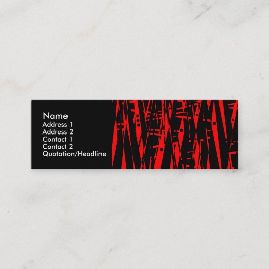 抽象芸術(赤と黒) スキニー名刺 (正面)