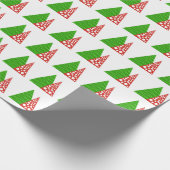 抽象芸術、赤、緑のクリスマスツリー ラッピングペーパー (角)