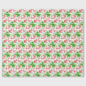 抽象芸術、赤、緑、白のクリスマスデザイン ラッピングペーパー (フラット)