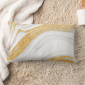 抽象芸術 |金ゴールドと白 ランバークッション (ブランケット)