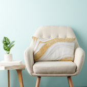 抽象芸術 |金ゴールドと白 ランバークッション (椅子)