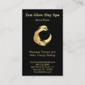 *~*抽象芸術·金ゴールド·ブラシ·霊気の座禅 名刺 (裏面)