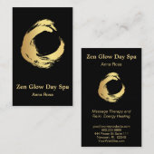 *~*抽象芸術·金ゴールド·ブラシ·霊気の座禅 名刺 (正面/裏面)
