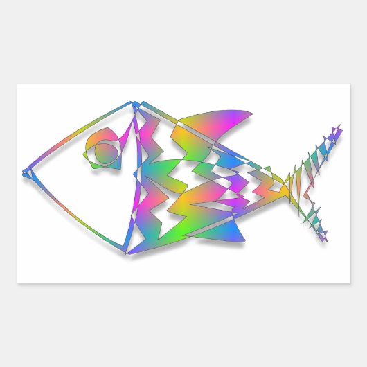 抽象芸術 長方形シール (正面)