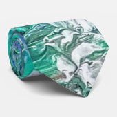 抽象芸術(青い緑と白) ネクタイ (ロール)