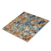 抽象芸術（青とオレンジ） タイル (側面)