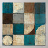 抽象芸術(青と茶色) ポスター (正面)