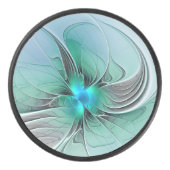 抽象芸術(青、フラクタルアートモダン) アイスホッケーパック (正面)