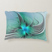 抽象芸術(青、フラクタルアートモダン) アクセントクッション (裏面)