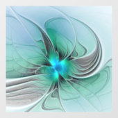 抽象芸術(青、フラクタルアートモダン) ウィンドウサイン (シート)