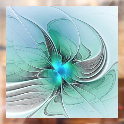 抽象芸術(青、フラクタルアートモダン) ウィンドウサイン (シート2)