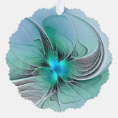 抽象芸術(青、フラクタルアートモダン) オーナメントカード (裏面)