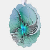 抽象芸術(青、フラクタルアートモダン) オーナメントカード (左)