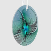抽象芸術(青、フラクタルアートモダン) オーナメント (正面)