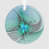 抽象芸術(青、フラクタルアートモダン) オーナメント (裏面)