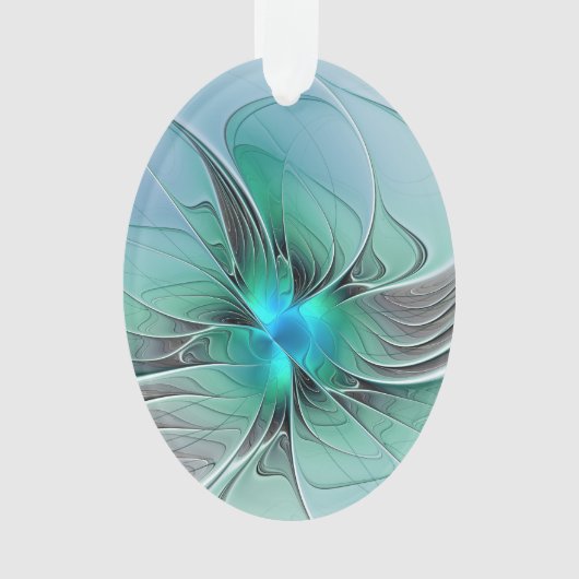 抽象芸術(青、フラクタルアートモダン) オーナメント (正面)