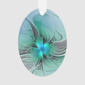 抽象芸術(青、フラクタルアートモダン) オーナメント (裏面)