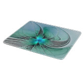 抽象芸術(青、フラクタルアートモダン) カッティングボード (角)