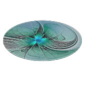 抽象芸術(青、フラクタルアートモダン) カッティングボード (角)