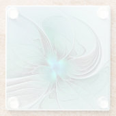 抽象芸術(青、フラクタルアートモダン) ガラスコースター (裏面)