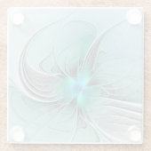 抽象芸術(青、フラクタルアートモダン) ガラスコースター (裏面)