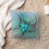 抽象芸術(青、フラクタルアートモダン) クッション (ブランケット)