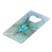 抽象芸術(青、フラクタルアートモダン) クレジットカード栓抜き (正面アングル)