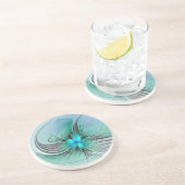 抽象芸術(青、フラクタルアートモダン) コースター (側面)