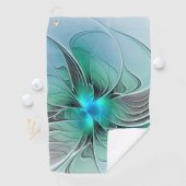 抽象芸術(青、フラクタルアートモダン) ゴルフタオル (インサイチュ)